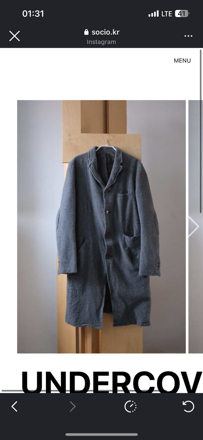 언더커버 보일드 울 코트 상품이미지1