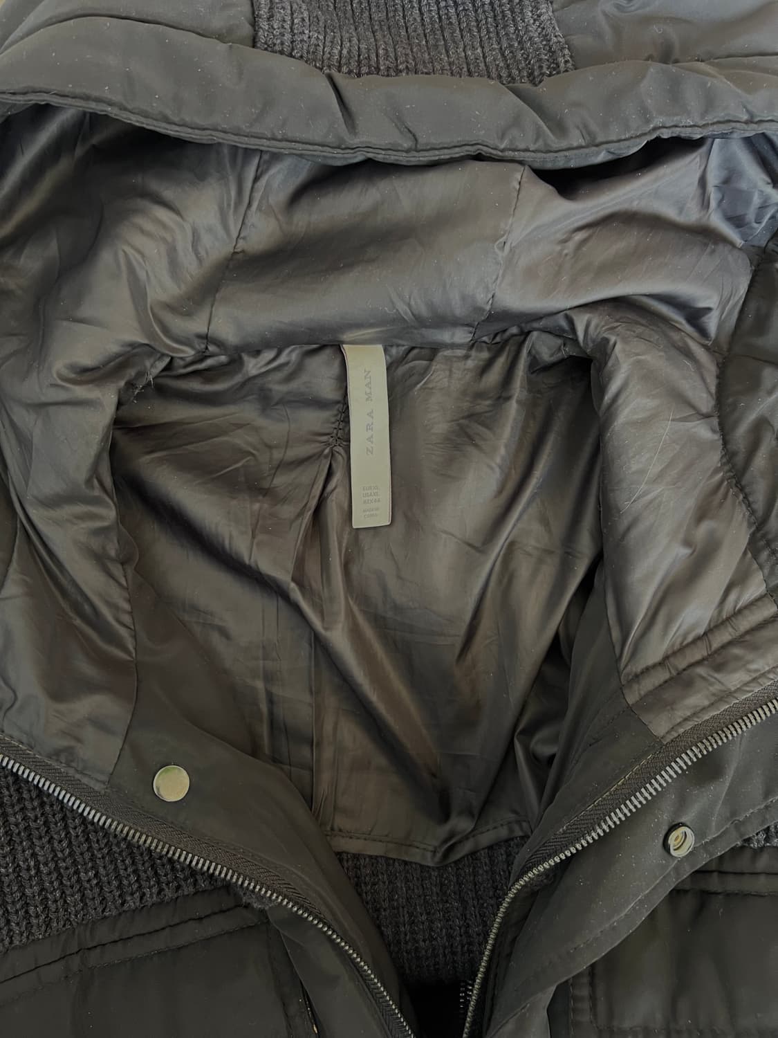 자라 남성 블랙 후드니트점퍼 상품이미지3