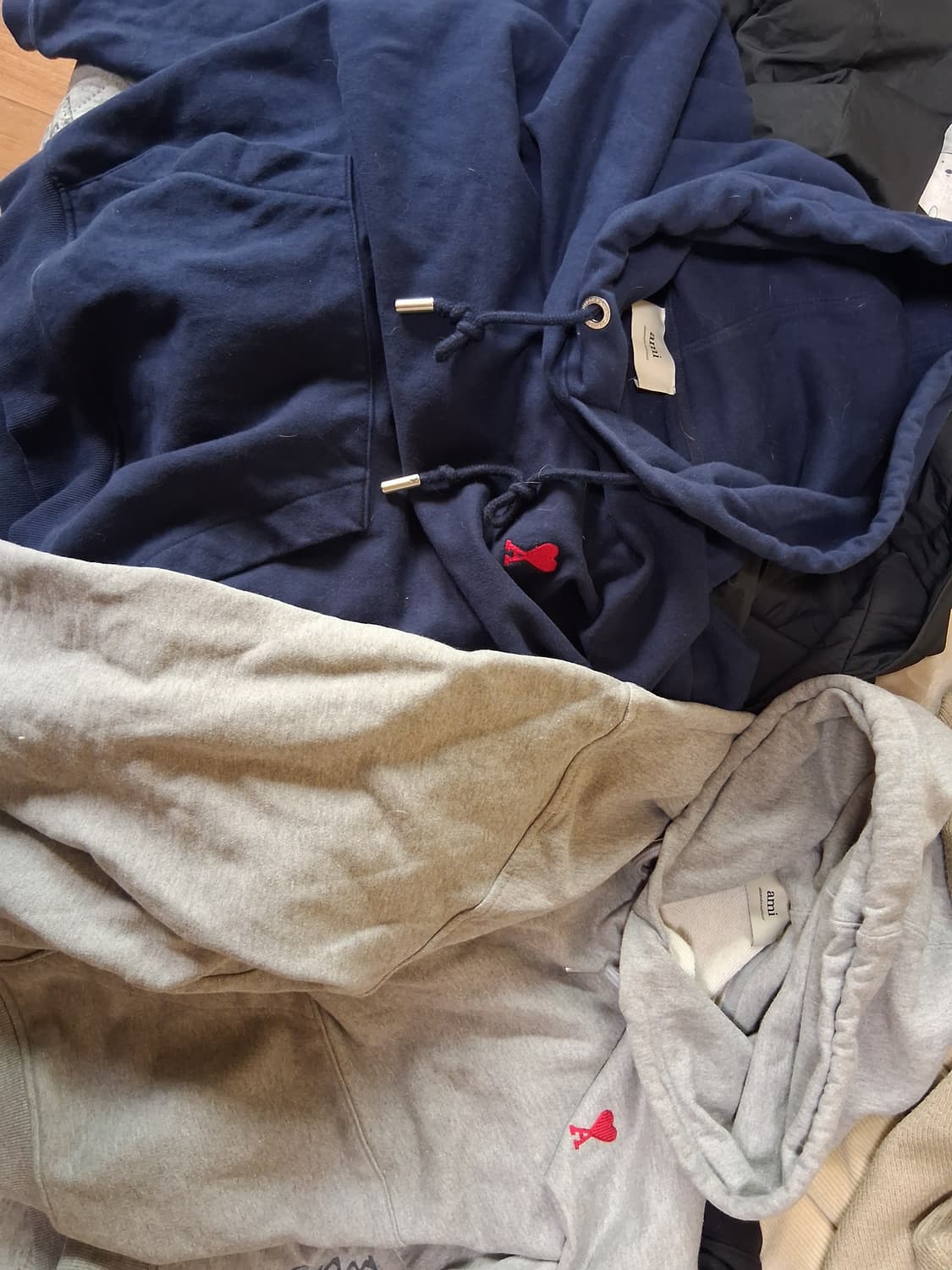 아미 후드티 XL 그레이 네이비 상품이미지1