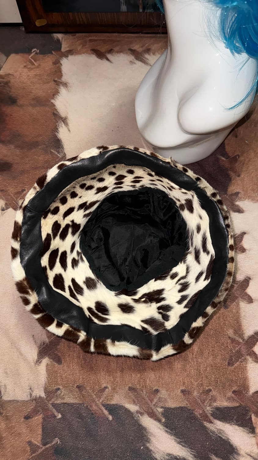 vintage Leopard hair-on leather hat 상품이미지7