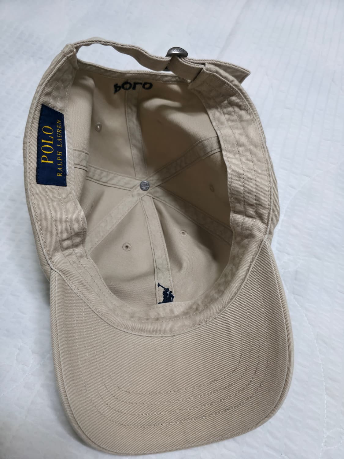 폴로 캡 모자 볼캡 베이지색상 내부 케어라벨 제거 POLO 모자 볼캡 상품이미지9