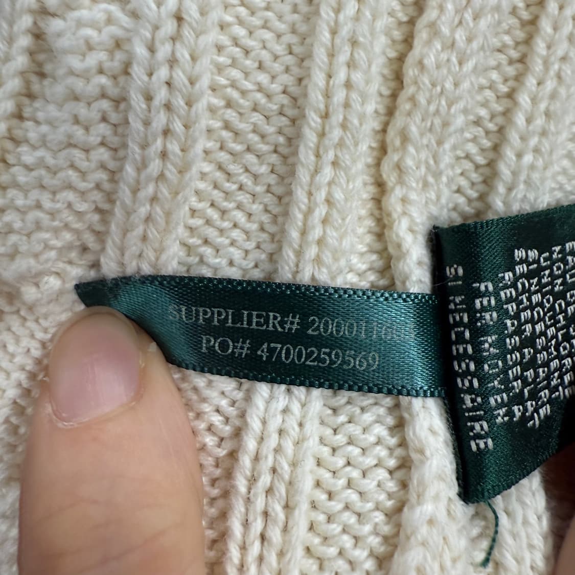 폴로 랄프로렌  화이트 꽈배기 니트 집업  상품이미지7