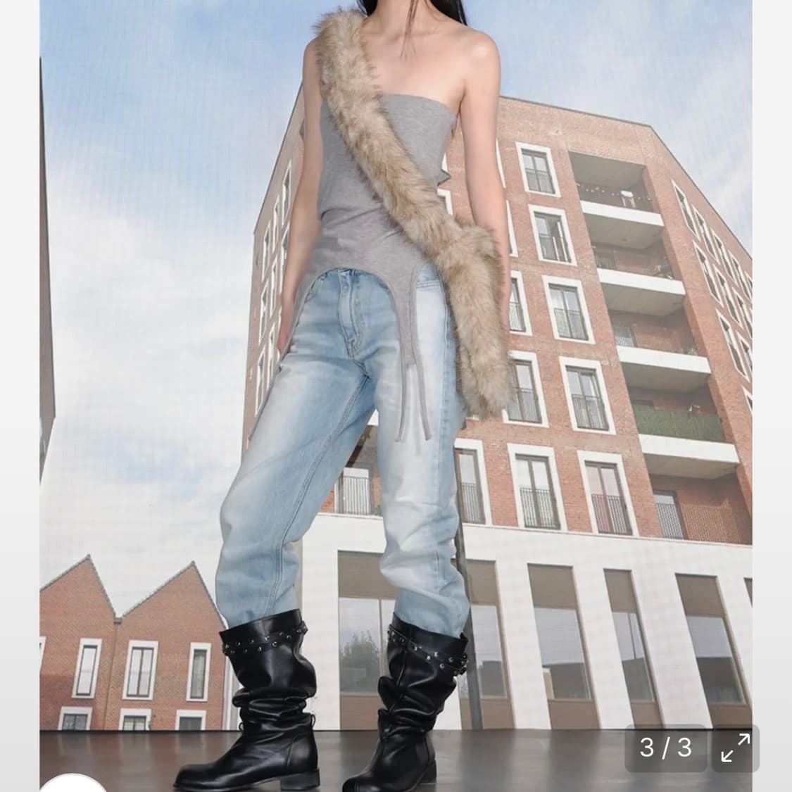 세릭 모헤어 크로스백 베이지 상품이미지2