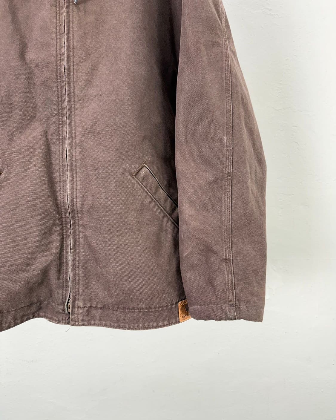 칼하트 다크 브라운 덕 캔버스 퀼팅 워크 후디 자켓 상품이미지5