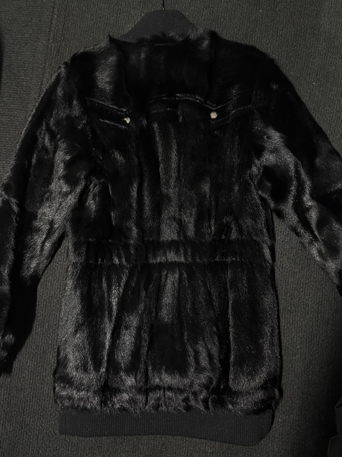 빈티지 양가죽 블랙 리얼퍼 자켓 ayadz 큐빈 오공이 파우닝 펑크 갸루 상품이미지2