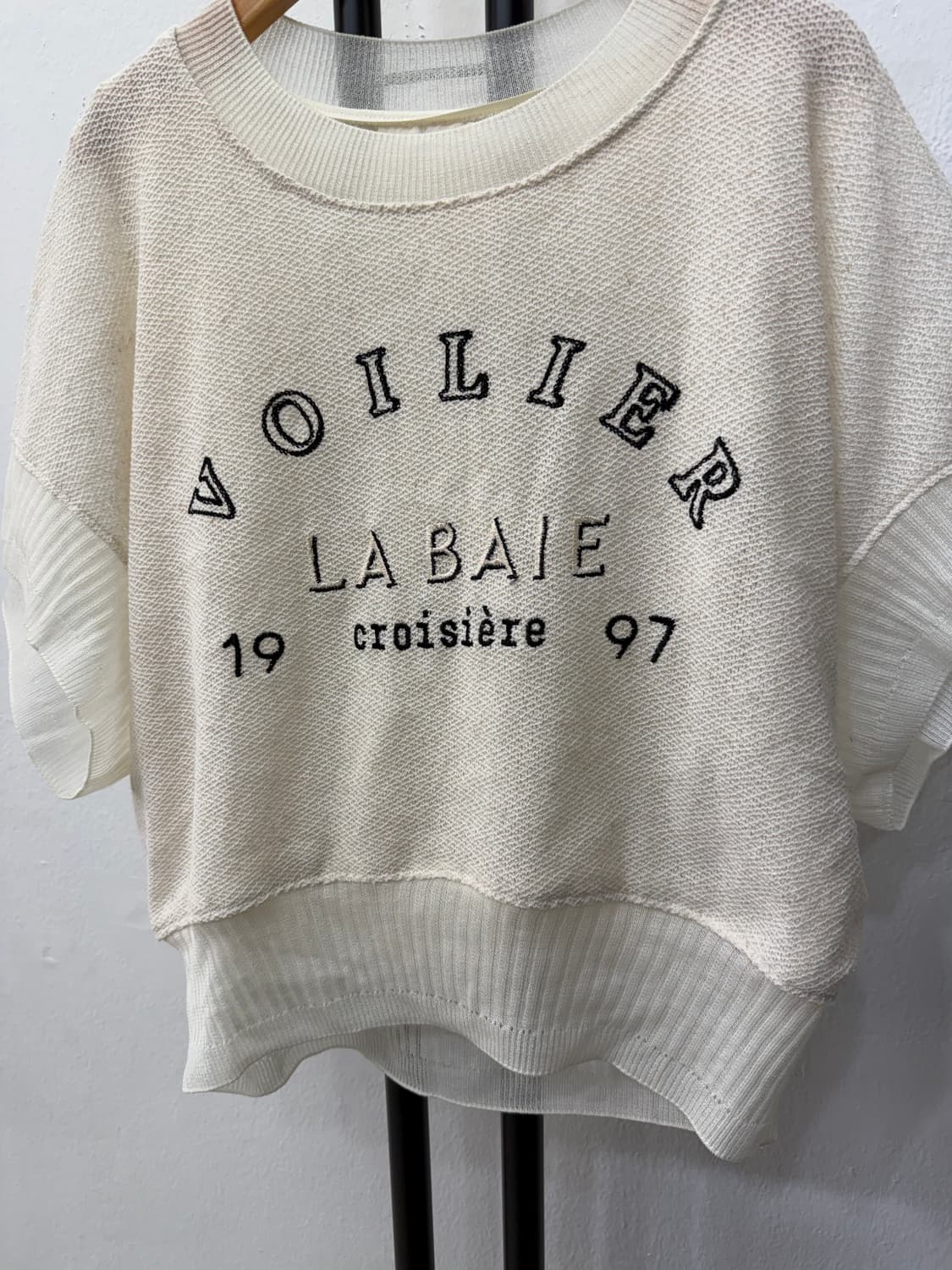 정품) SJSJ 한섬 22ss 오버핏 니트 반팔 85 상품이미지3