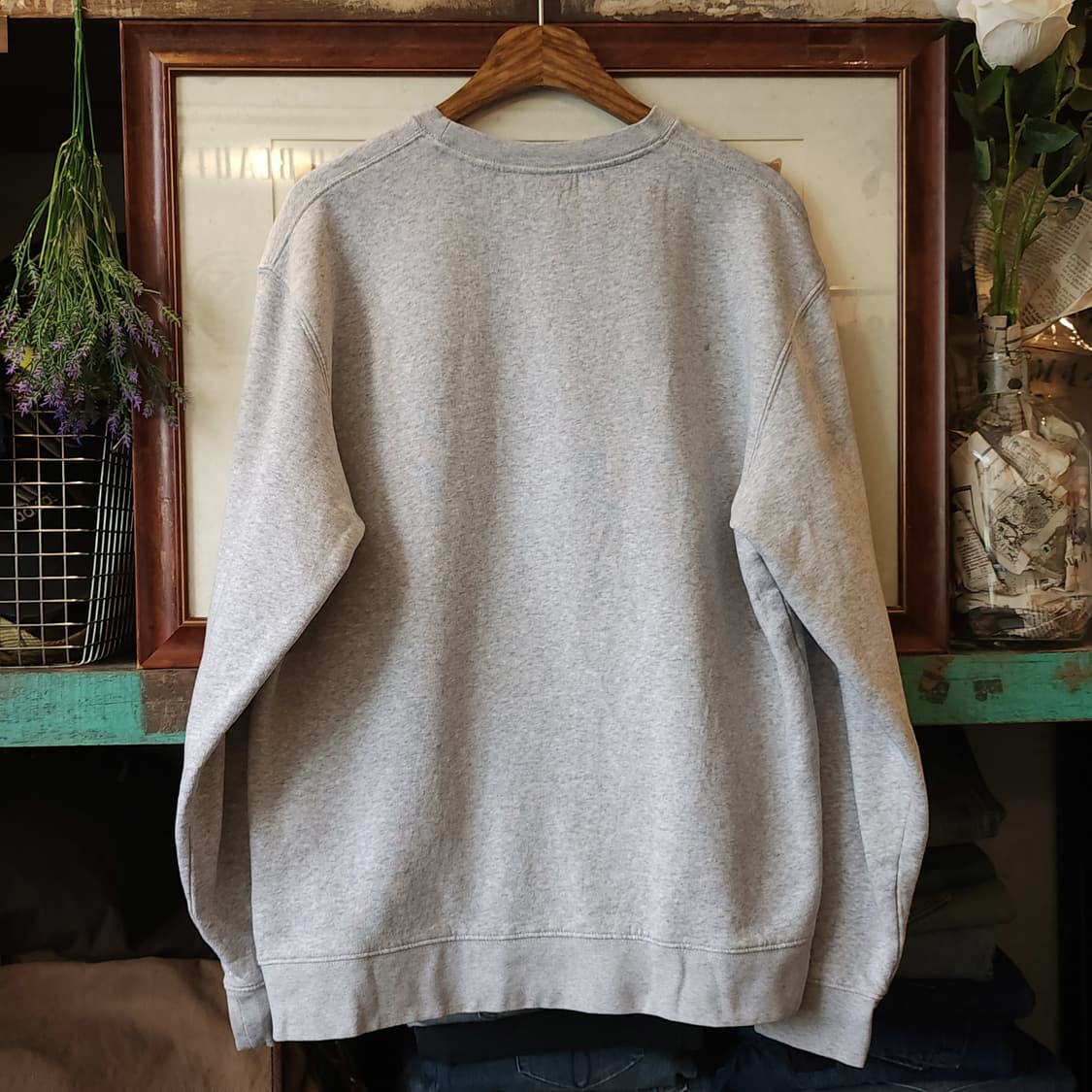 90s 러셀 맨투맨 스웻셔츠 유마갓 빈티지 프린팅 그레이 L 상품이미지3