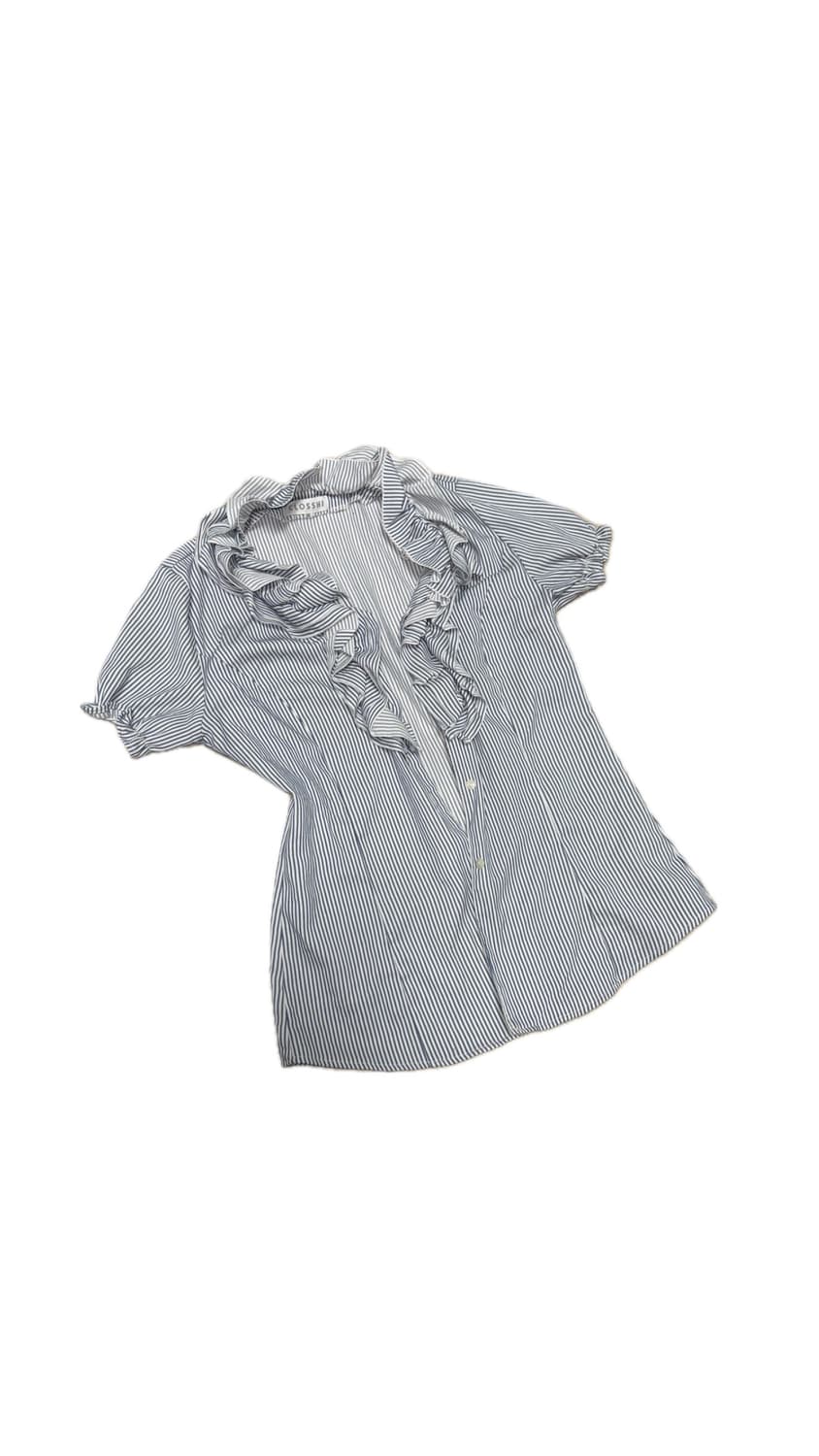 vtg 페어리 스트라이프 프릴 셔링 반팔 셔츠 상품이미지1