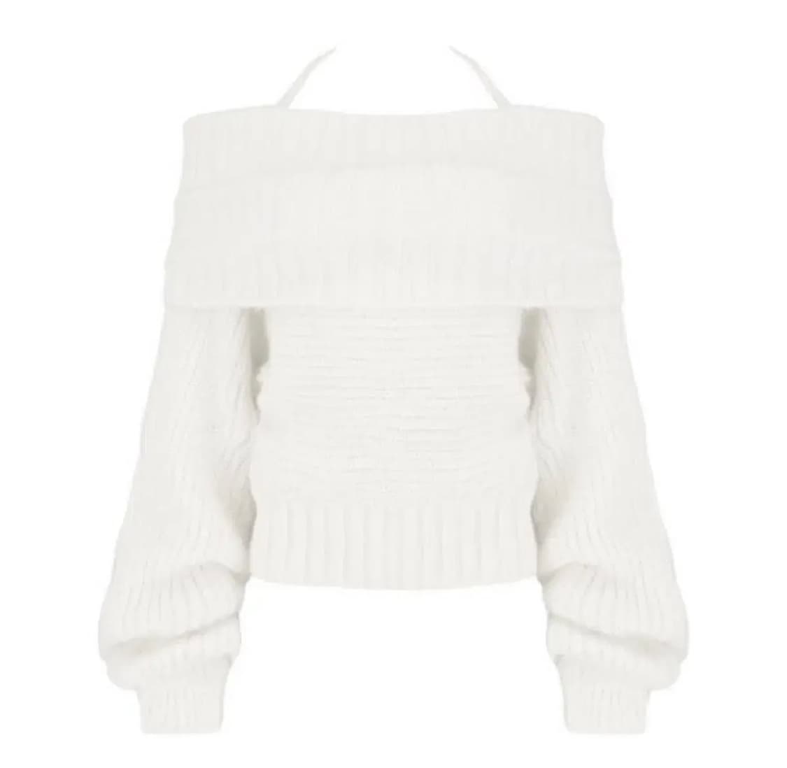 구해요!!!)클리시어 팔레트 오프숄더 니트 화이트 상품이미지1