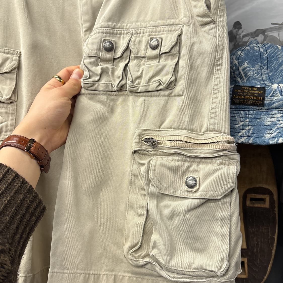 90s 폴로 랄프로렌 밀리터리 베이스 유틸카고 하프팬츠 N1111   상품이미지6