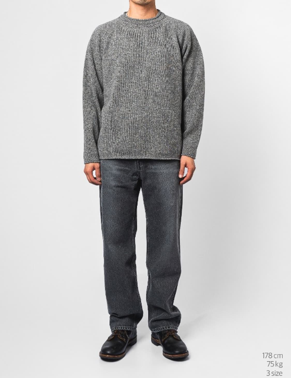 [SEW] 스테디에브리웨어 셔틀랜드 울 빈티지 롤 넥 니트 (플란넬 그레 상품이미지2