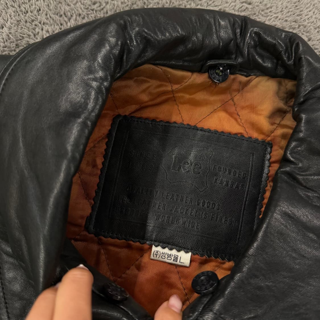 [ 정품/L ] Lee 리 쌍방울 빈티지 레더 양가죽 봄버자켓 상품이미지5