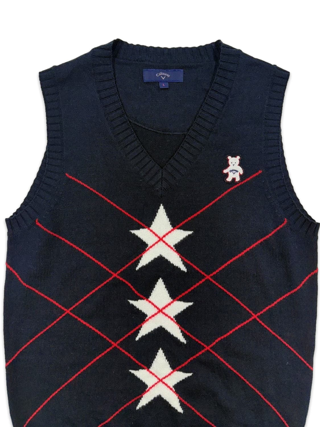빈티지 callaway 네이비 스타 니트 베스트 상품이미지3