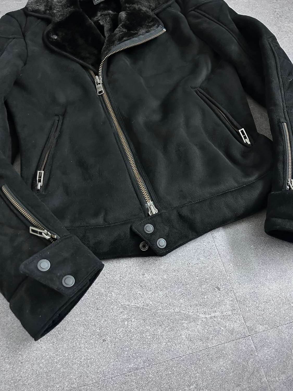 아르마니 시어링 바이커 자켓 상품이미지7