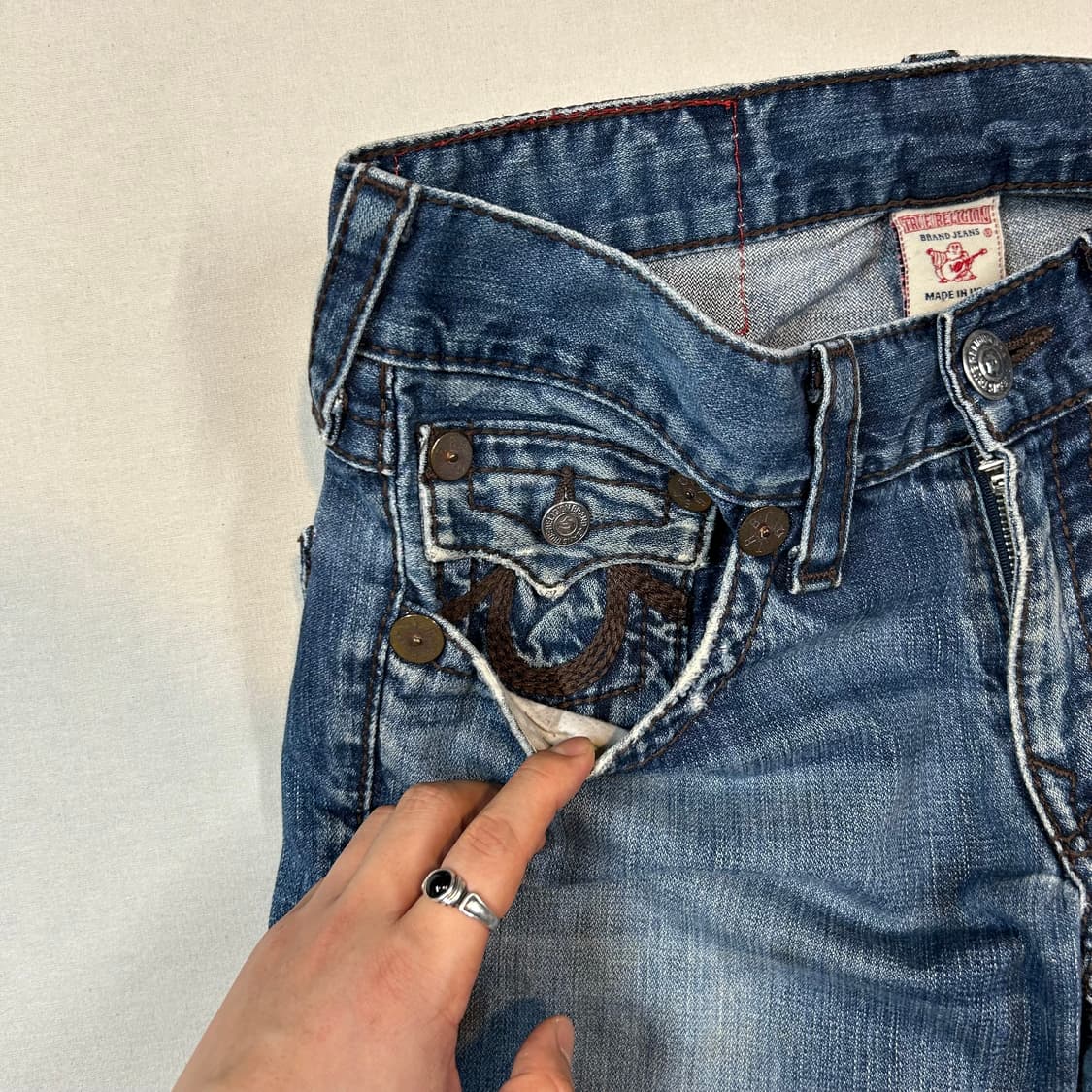 34inch) 트루릴리전 레인보우 빌리 부츠컷 데님 청바지 상품이미지8