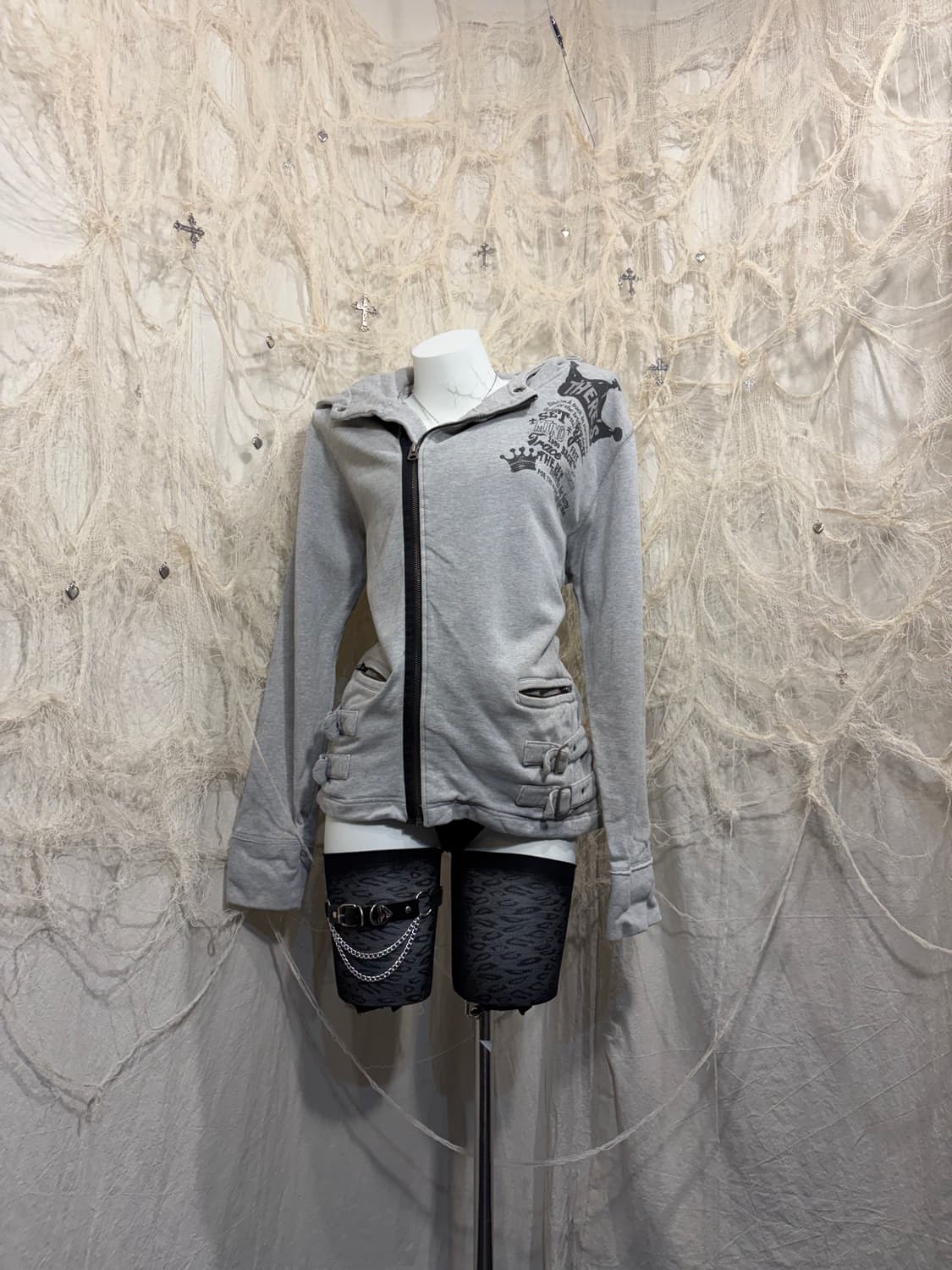 00's bias zipper buckle hoodie zip-up  상품이미지5