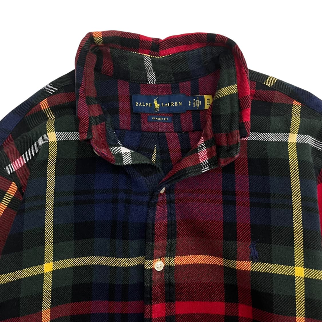 폴로 랄프로렌 네이비포니 레드 타탄체크 셔츠 S 상품이미지5