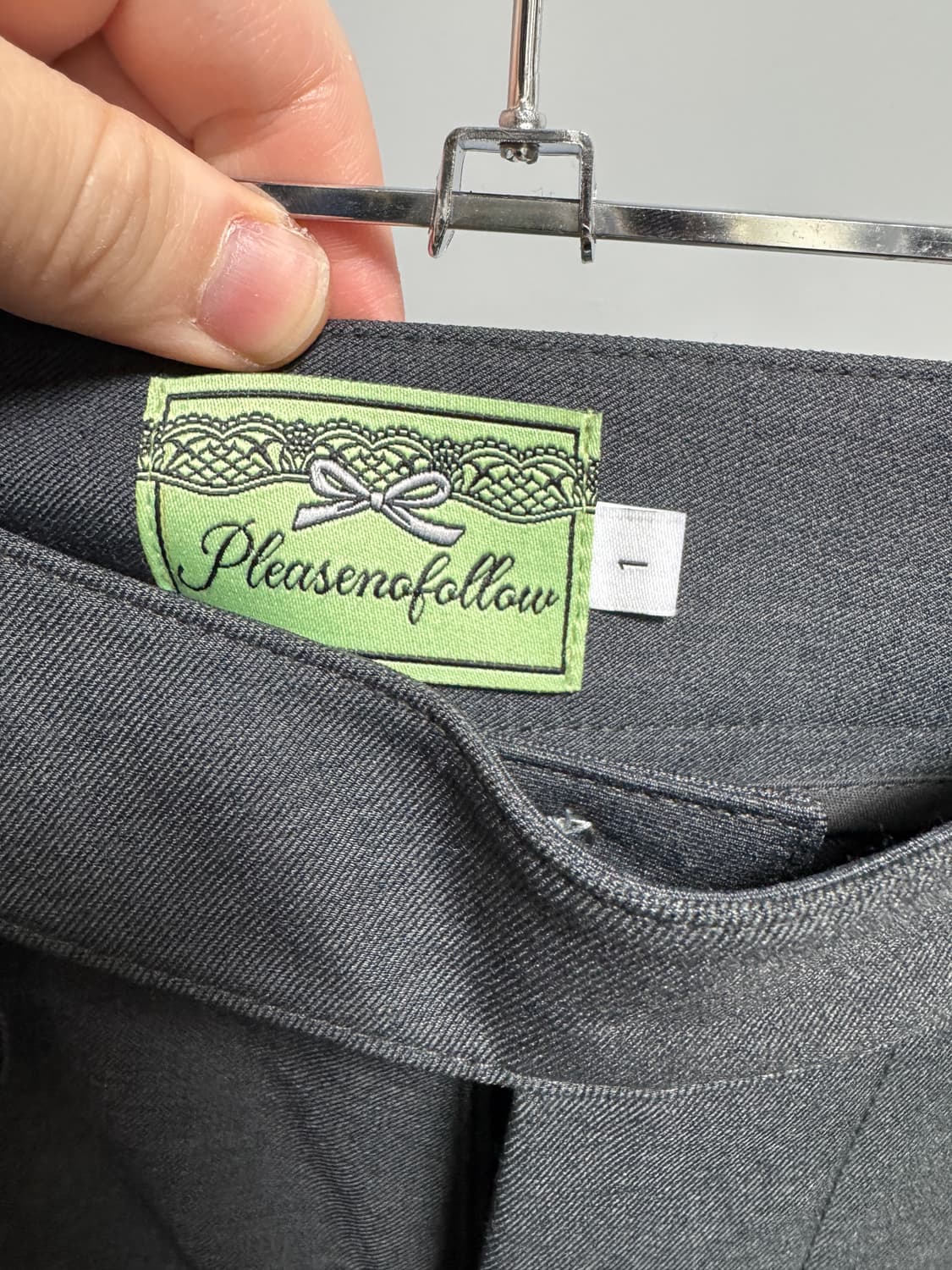 플리즈노팔로우 소피아 리본 부츠컷 슬렉스 차콜1사이즈 상품이미지3