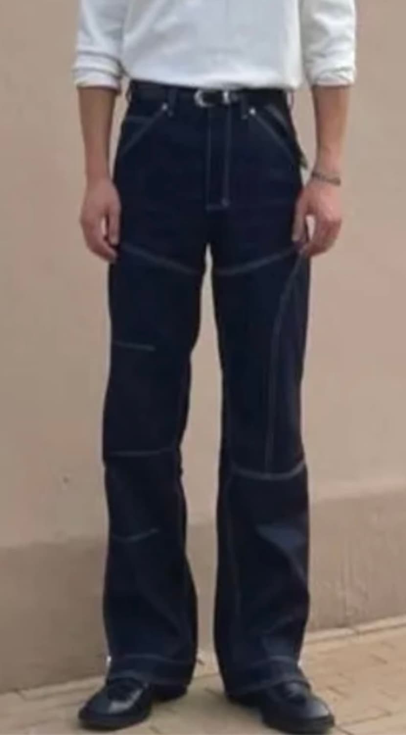 앤더슨벨 지퍼 와이드 레그 리지드 진 (인디고 28) 상품이미지4