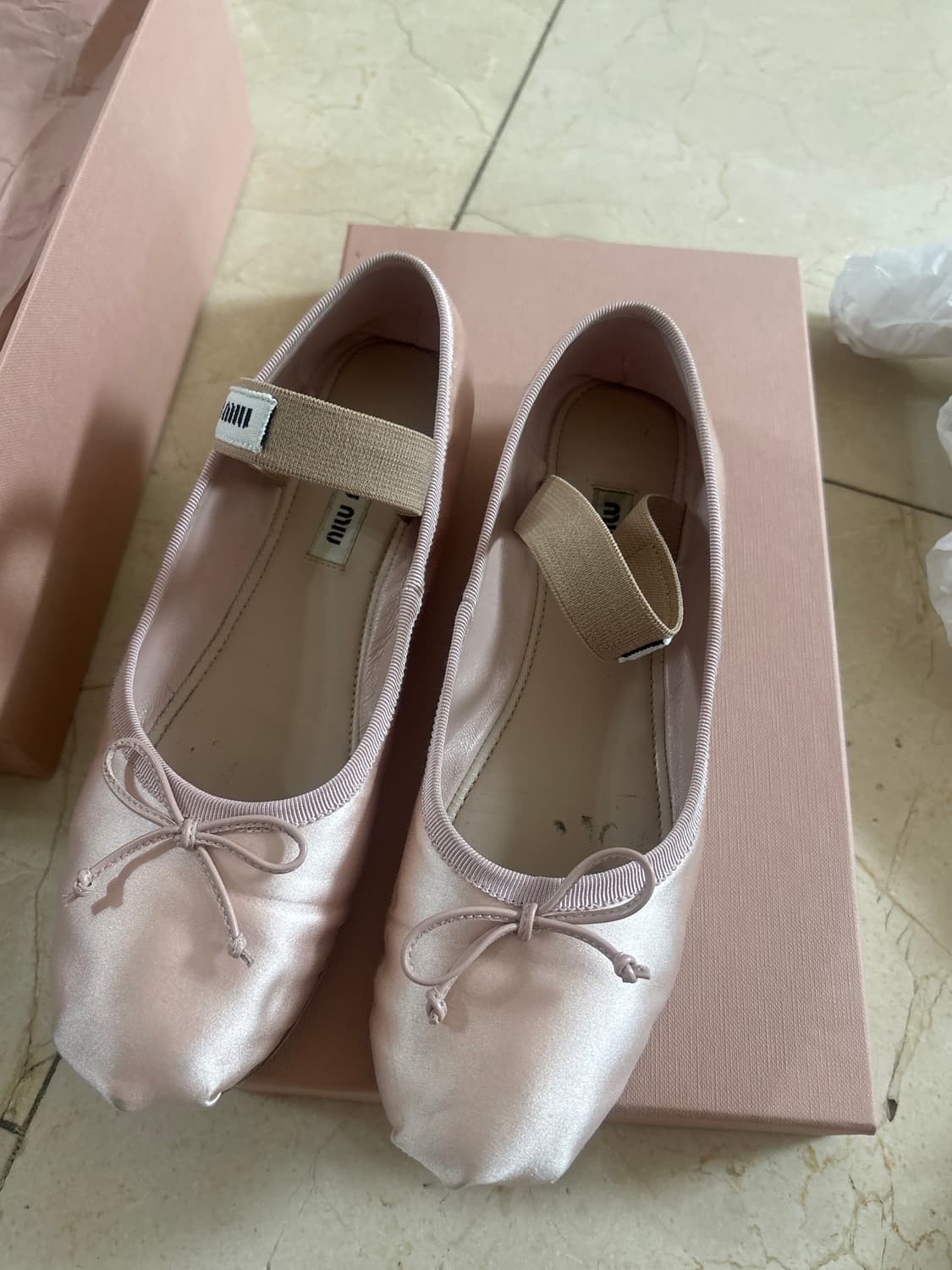 Miu miu 미우미우 발레리나 플랫 핑크 36  상품이미지3