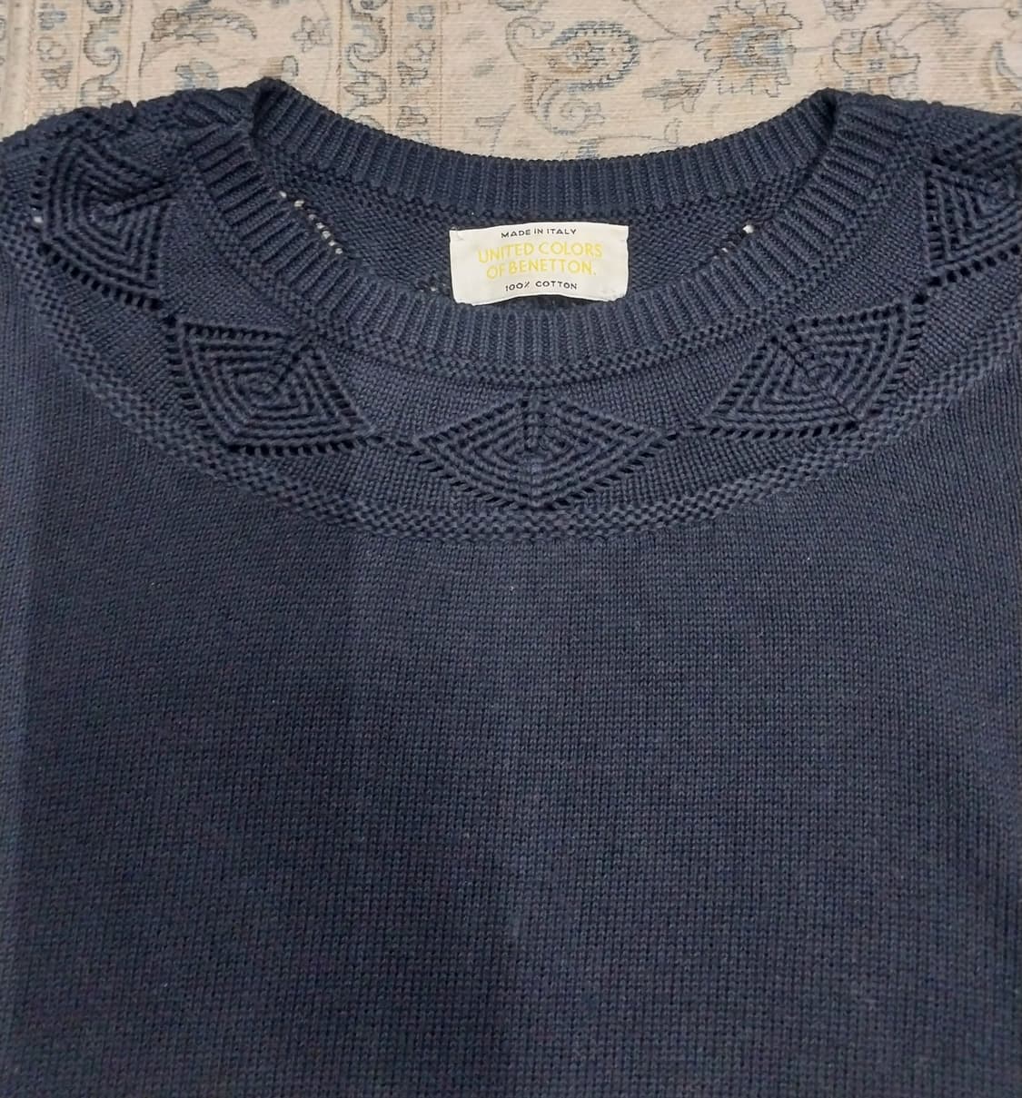 BENETTON 베네통 크롭 네이비 반팔니트 (55반까지) 상품이미지2
