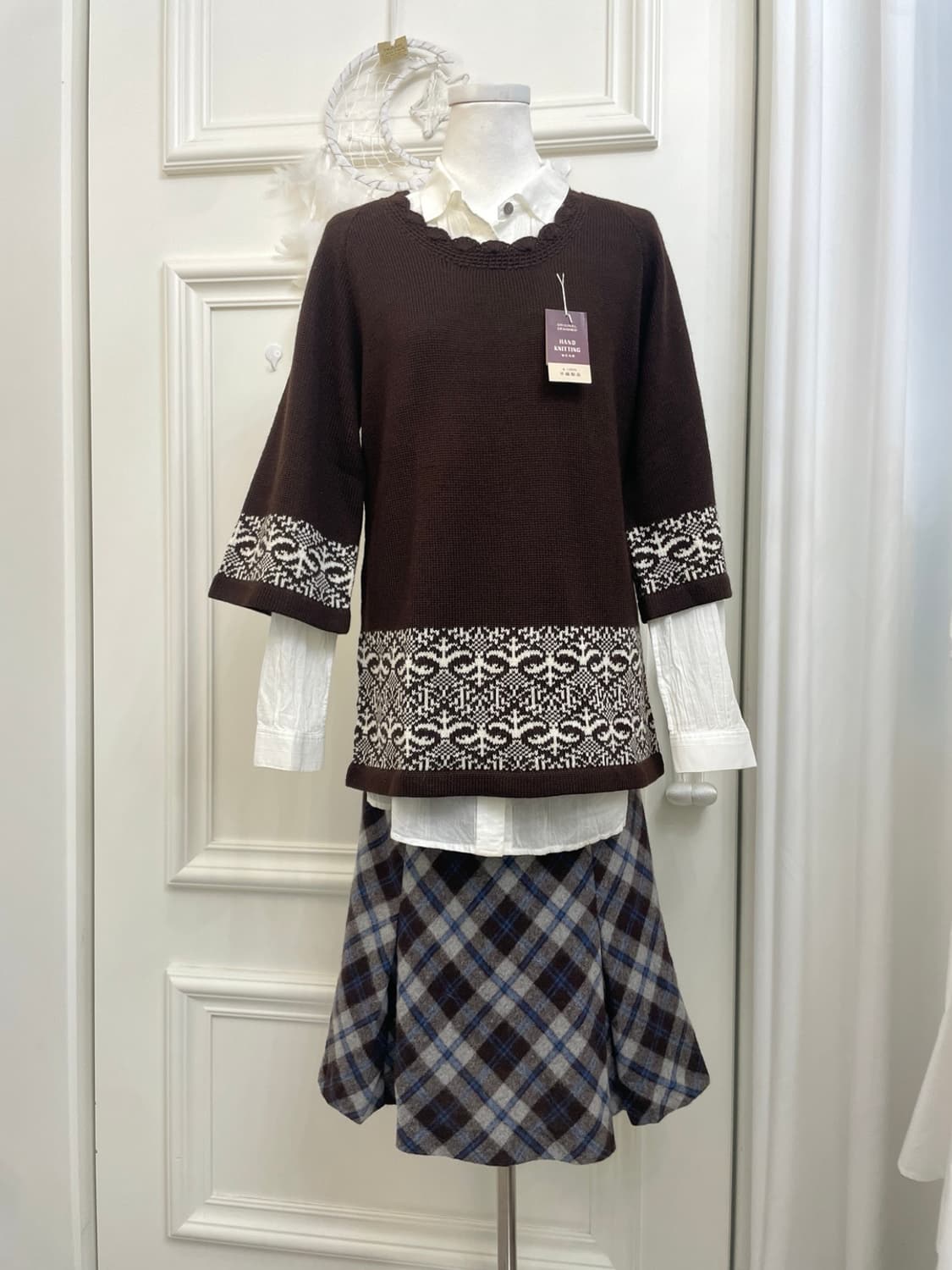 brown nordic point sweater&ivory simple 상품이미지2