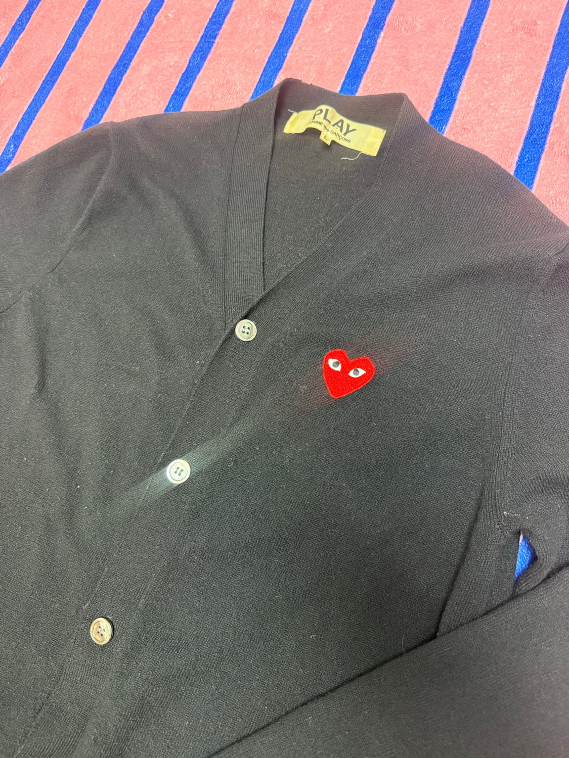 꼼데가르송 PLAY 블랙 가디건 L size 상품이미지3