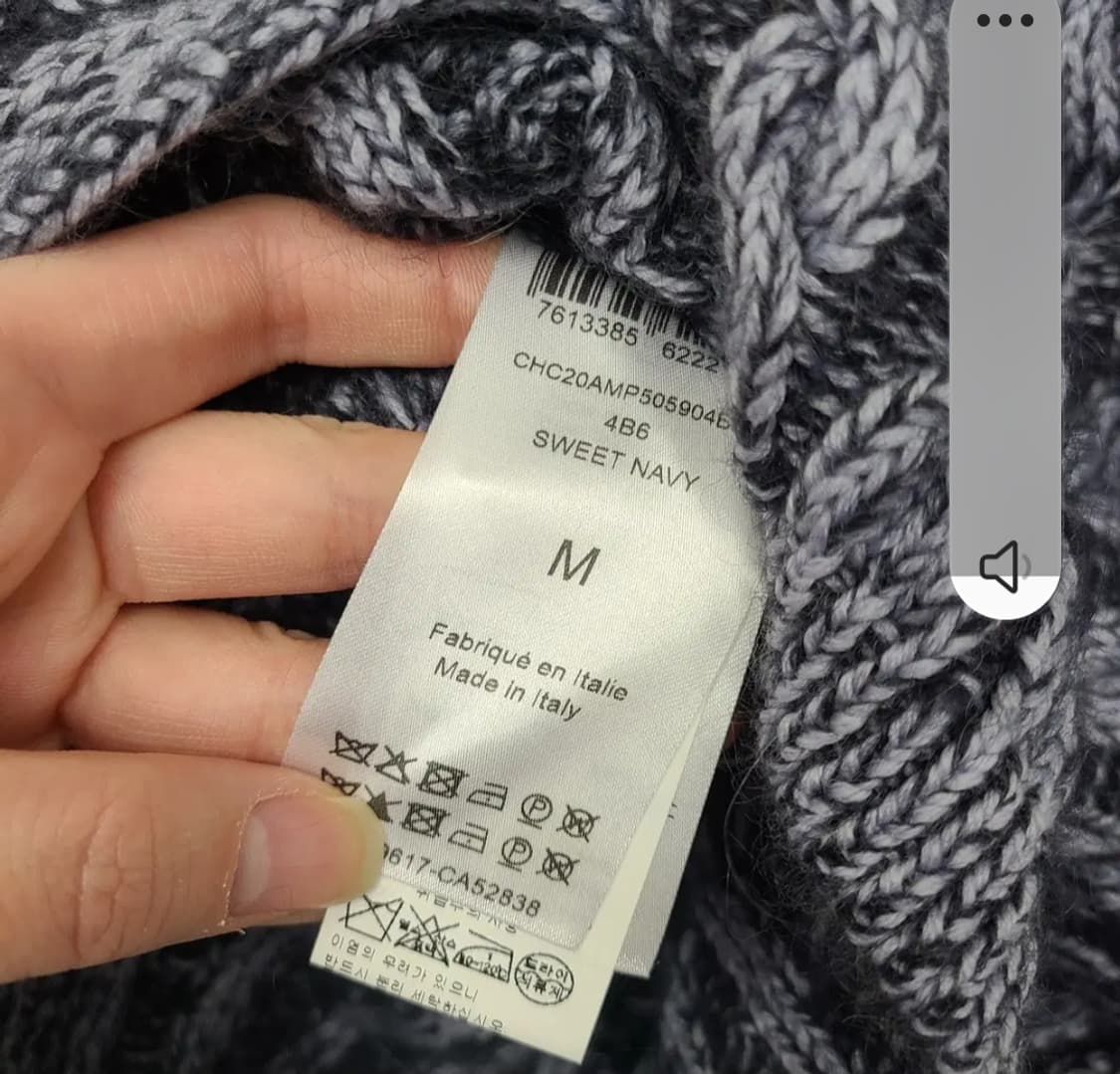 끌로에 정품 여성 청키 울 블랜드 케이블 스웨터 네이비 M 상품이미지9