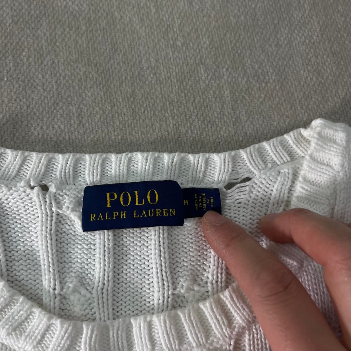 W 95 폴로랄프로렌 꽈배기 화이트 니트 상품이미지3