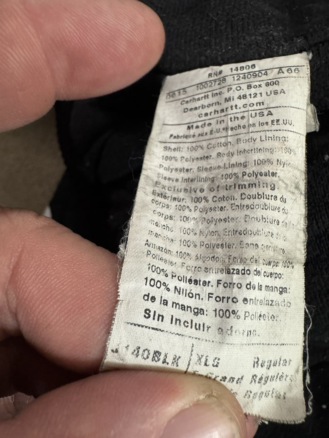 칼하트 J140 유니온 후드 자켓 블랙 상품이미지9