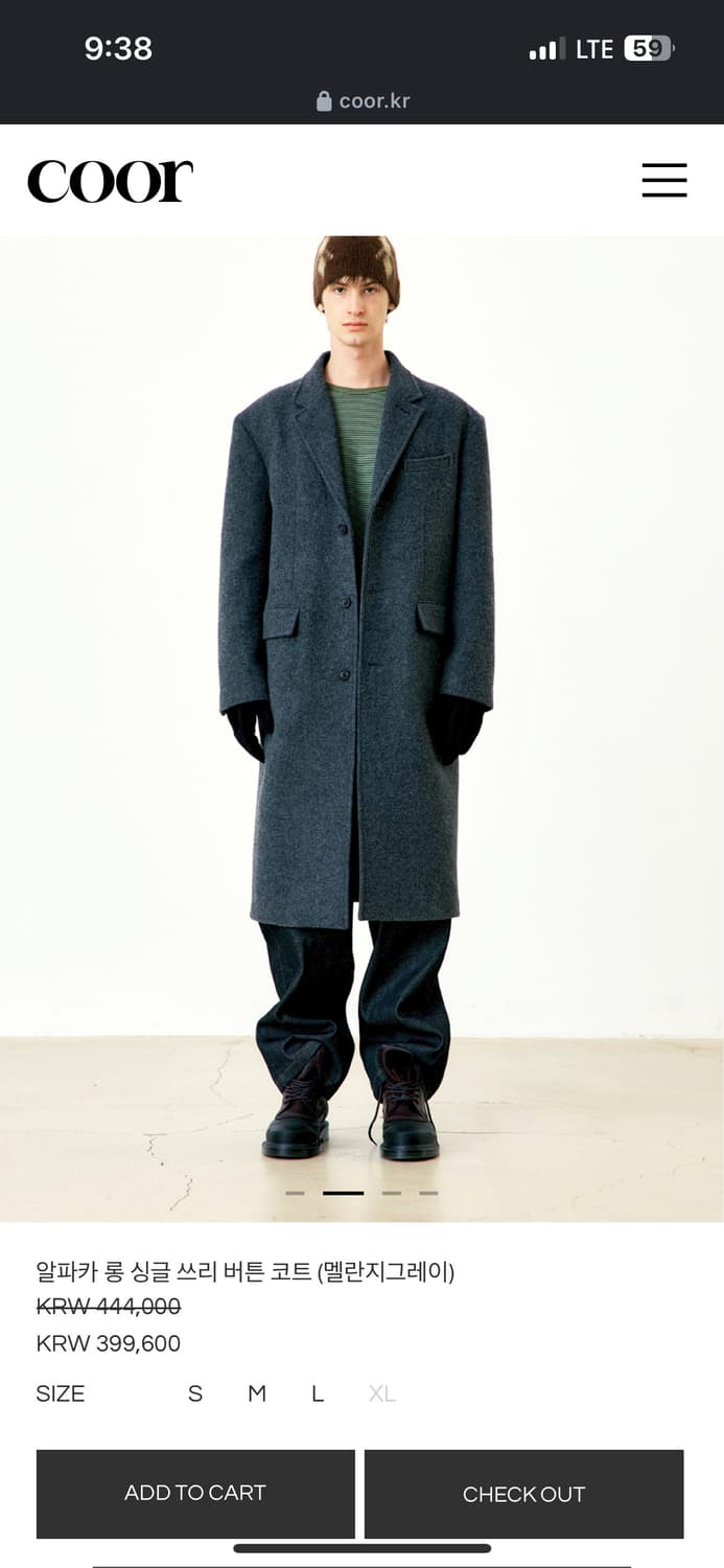 쿠어 알파카 롱 싱글코트 상품이미지1