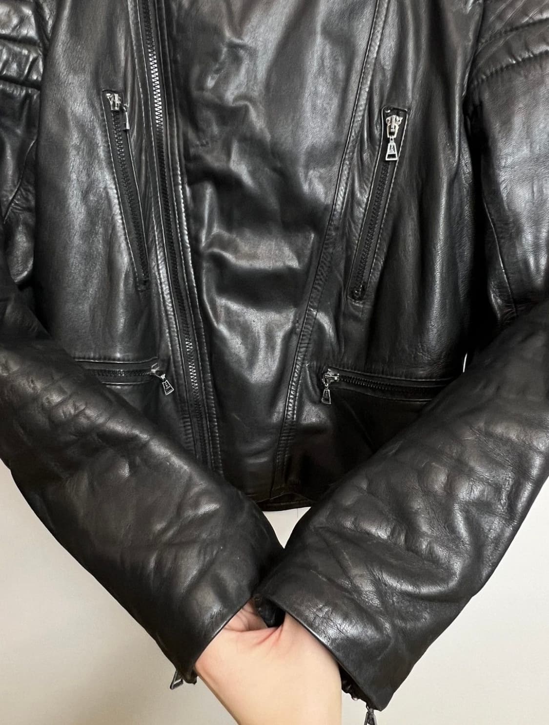 빈티지 모터사이클 레더 바이커 자켓 상품이미지4