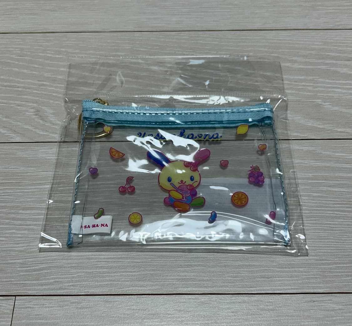 우사하나 플랫 투명 pvc 미니 파우치 블루 상품이미지1