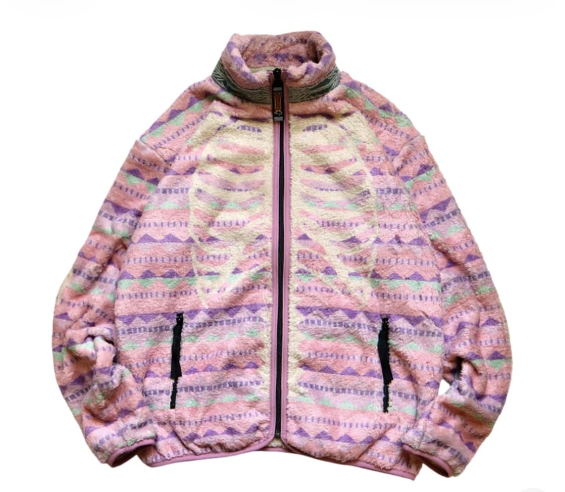 5사이즈) 캐피탈 애슐랜드 스트라이프 앤 본 플리스 집 블루종 핑크 상품이미지1