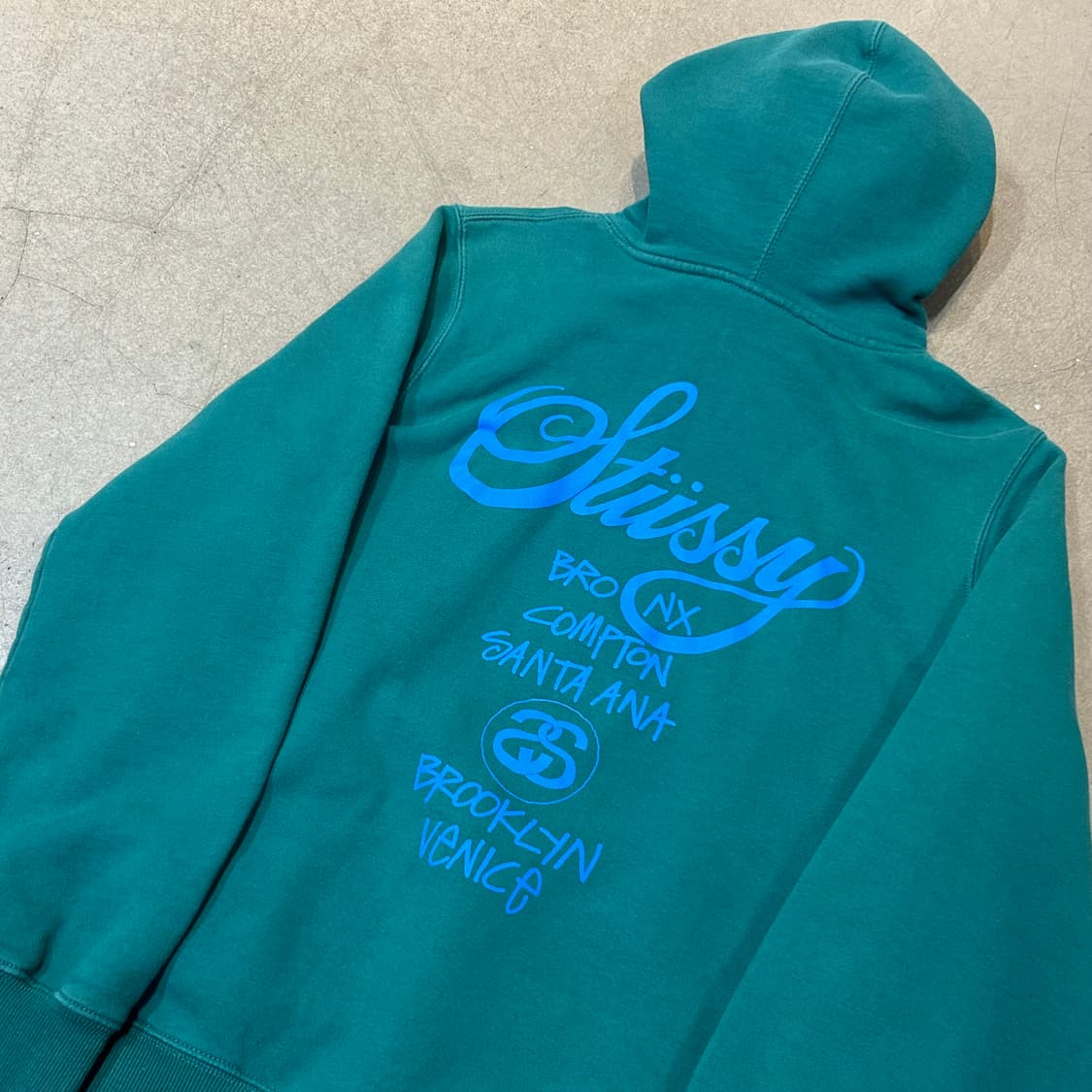 S 스투시 그린 후드티 상품이미지1