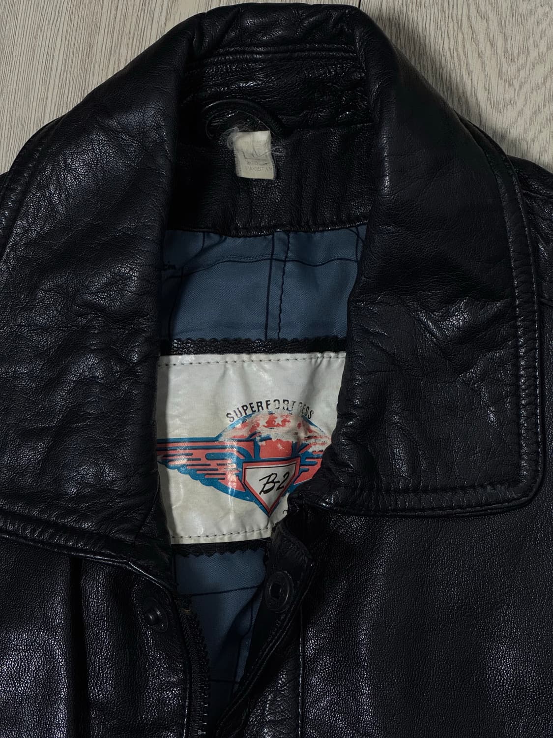 80s 빈티지 Superfortress B-2 가죽 자켓 블랙 L 상품이미지5