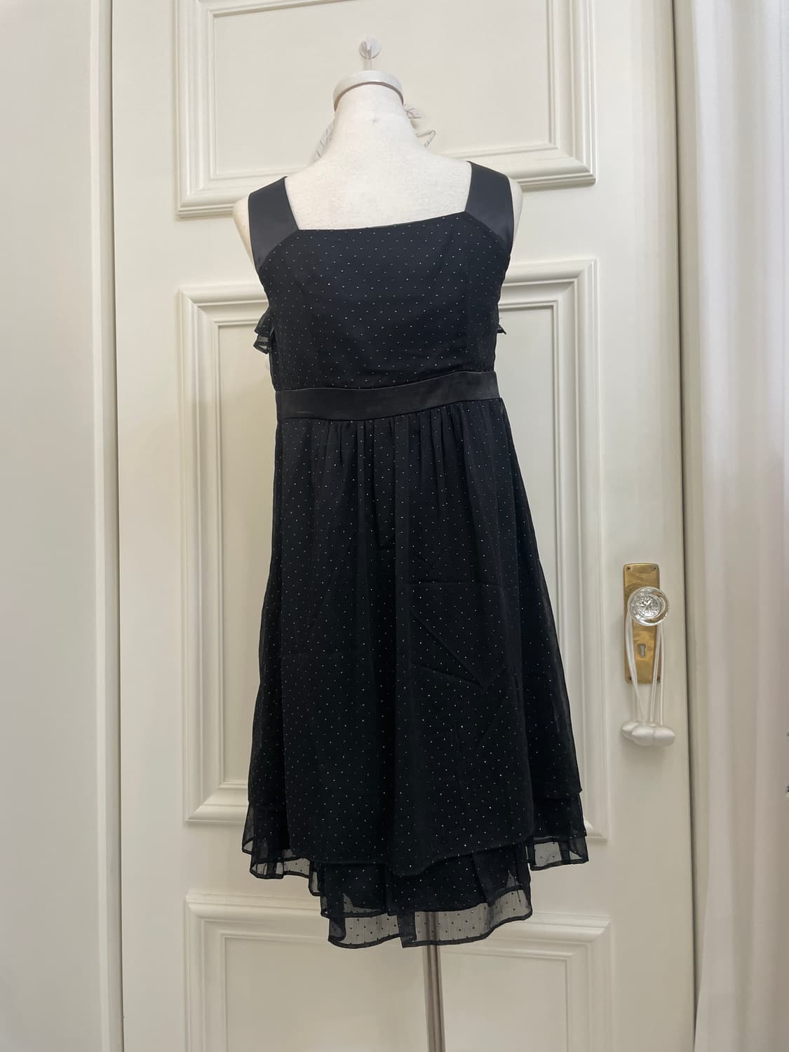 black twinkle dot ruffle bow cute opc 상품이미지3