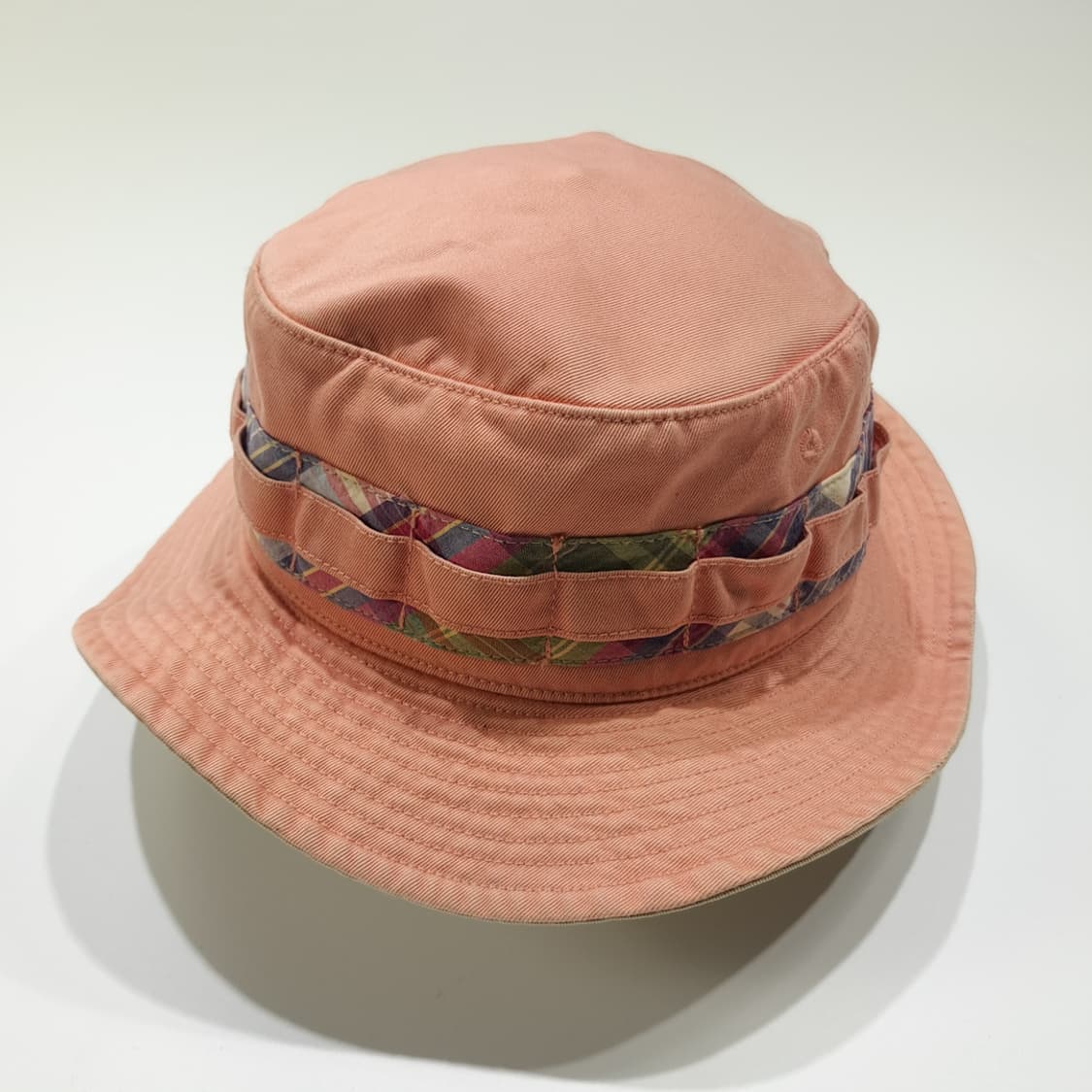 CL250 폴로 00s 한국판 코튼 마드라스체크 핑크 버킷햇 모자 상품이미지2