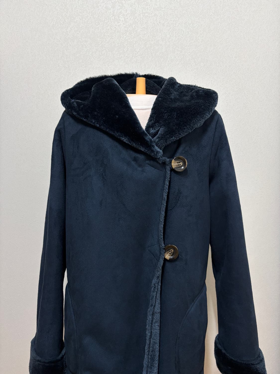 그로브 네이비 롱 무스탕 퍼 코트  상품이미지3