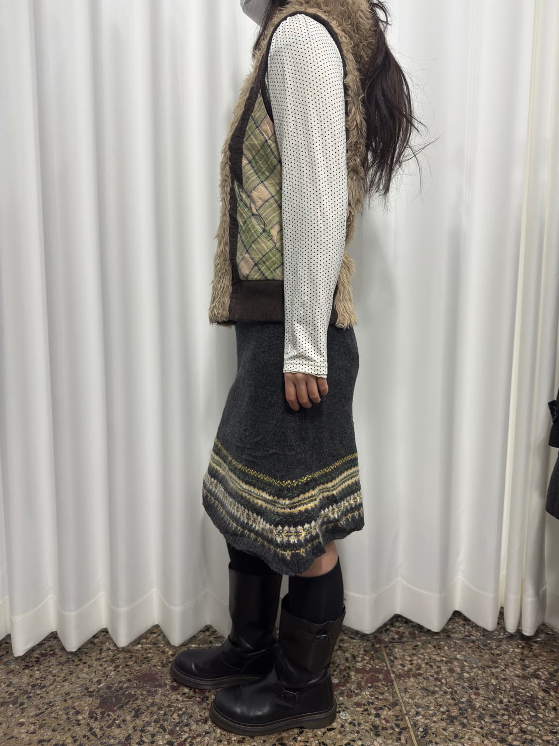 heart market fur detail hood vest 상품이미지5