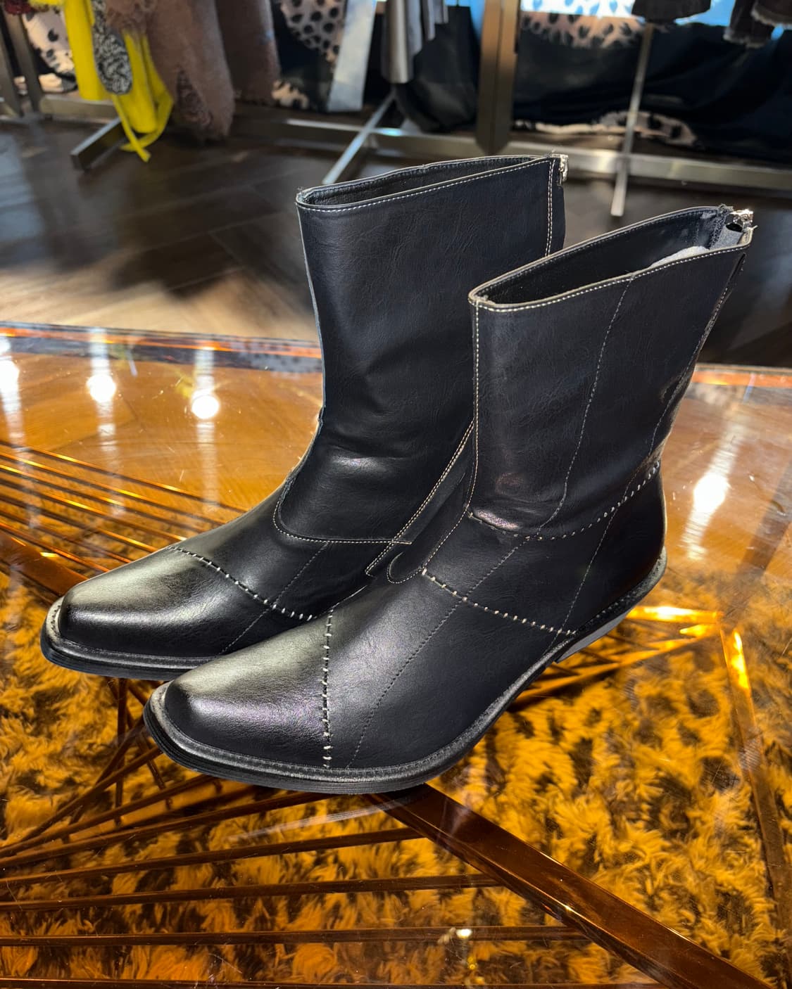 Opium Dark Crest Side-Zip Heel Boots  상품이미지3