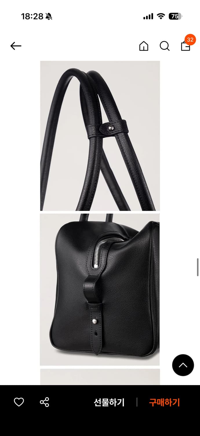 던스트 프레임 숄더백 소가죽 블랙 상품이미지4