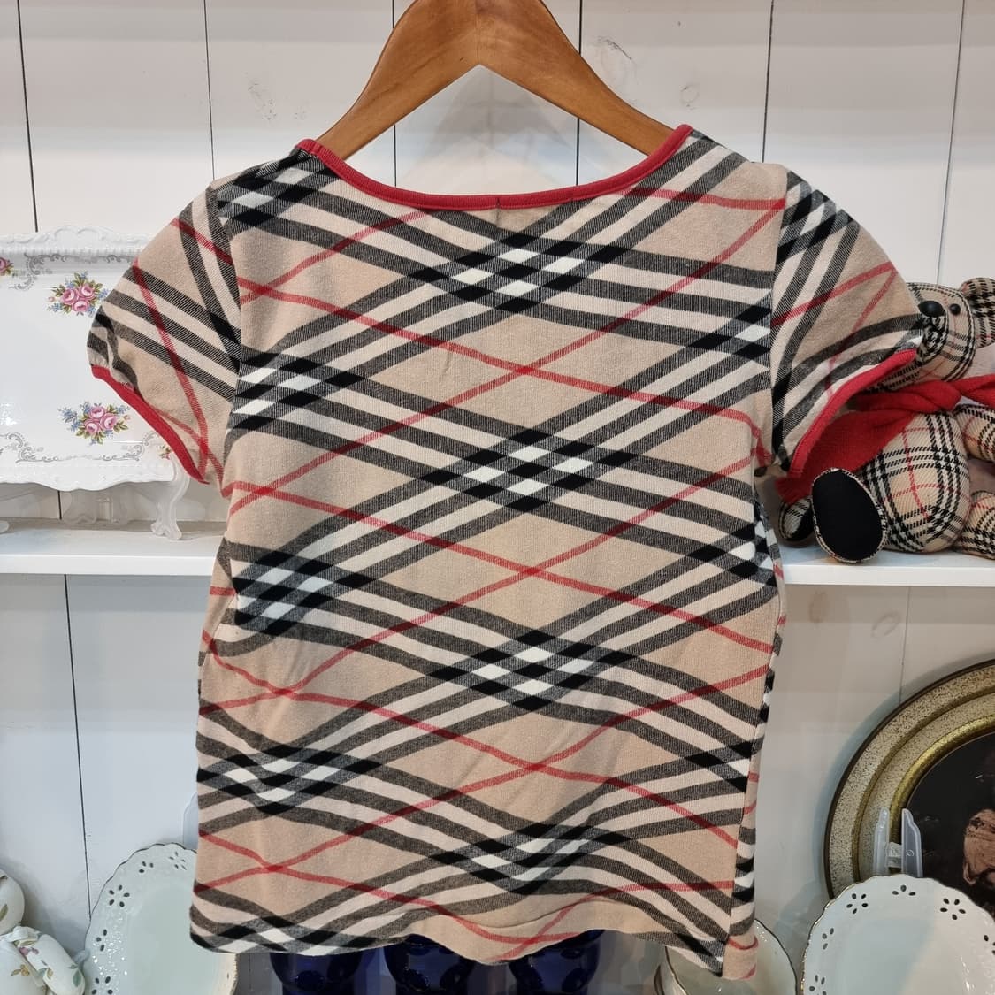 버버리 초코베이지 체크 티 상품이미지5