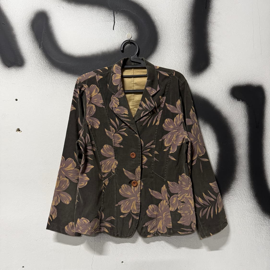 VTG 빈티지 플라워 자카드 패턴 코튼 싱글 자켓 상품이미지1