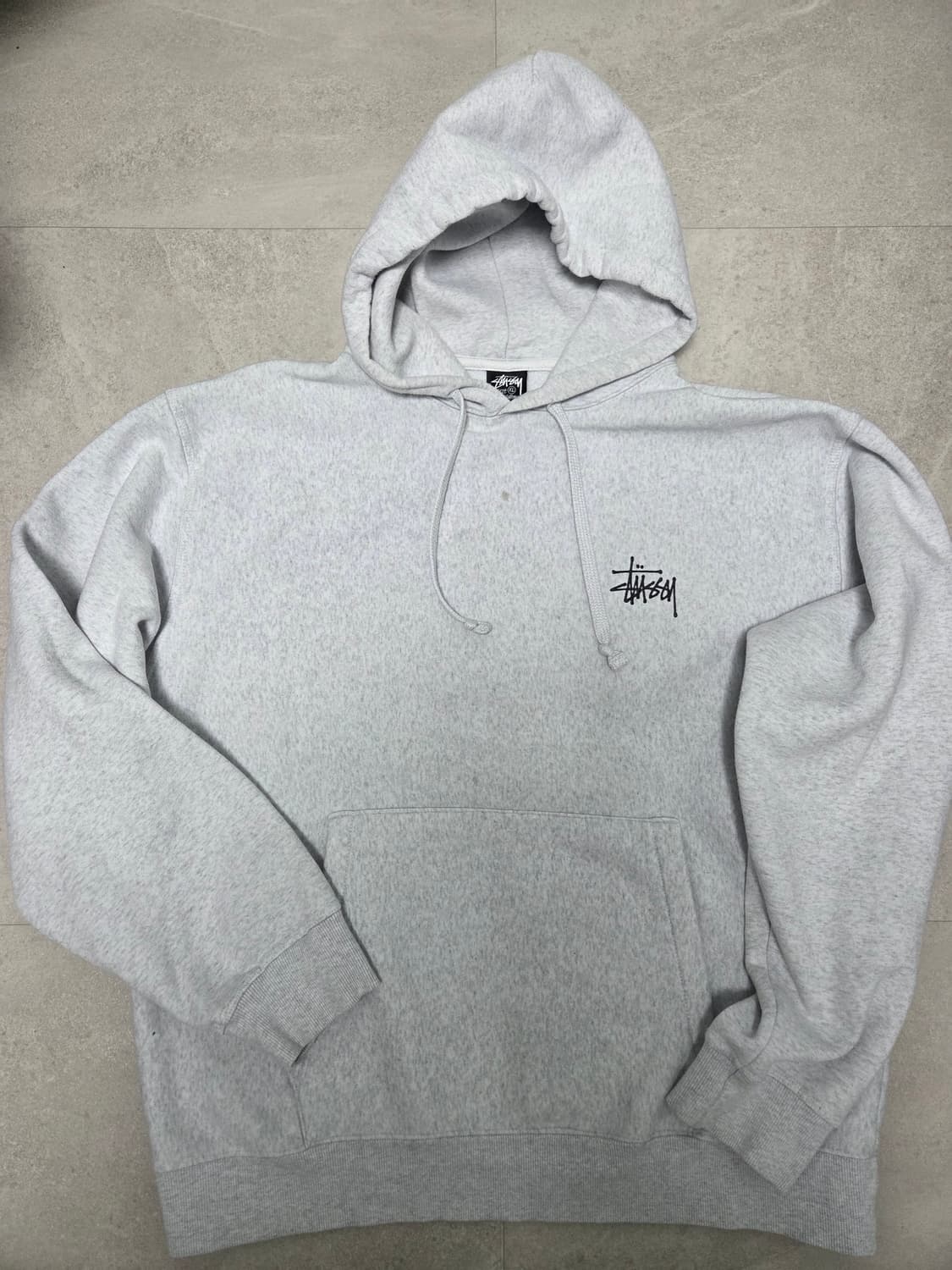 스투시 베이직 로고 후드티 그레이 상품이미지1