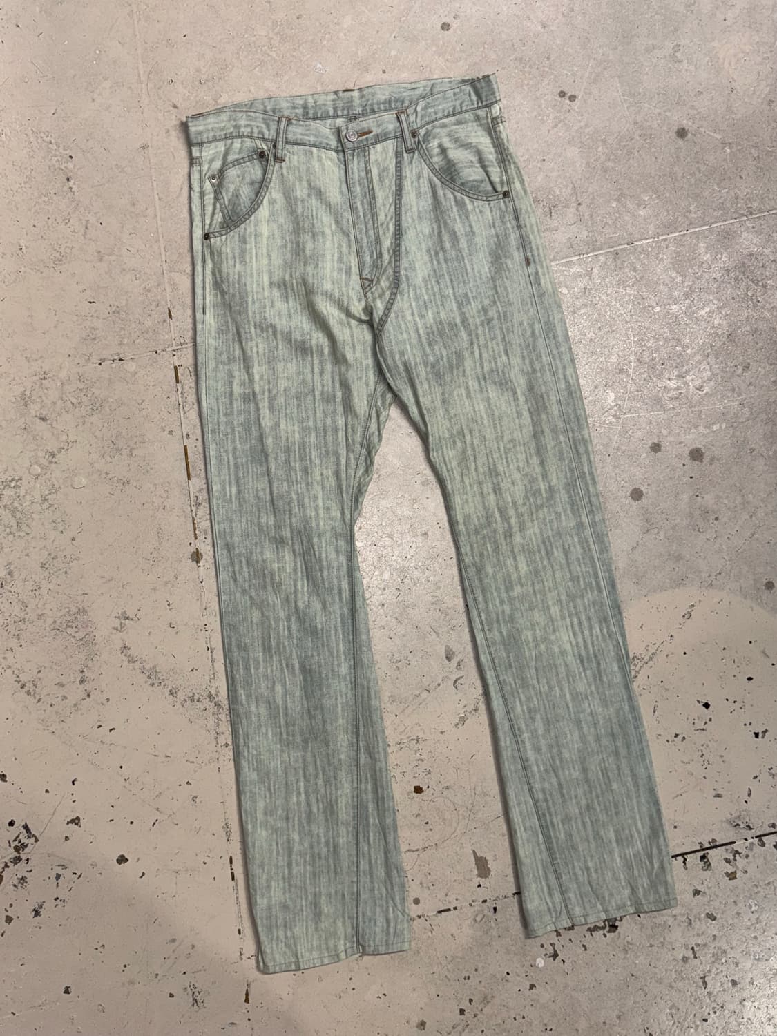 카반드주카 워시드 라이트그린 팬츠 상품이미지1