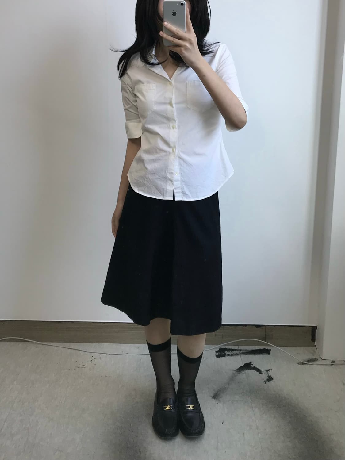 빈티지 스트라이프 미디 스커트 상품이미지4