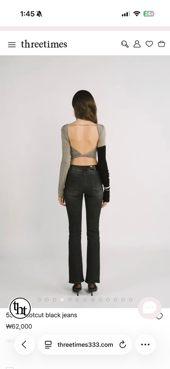 쓰리타임즈 부츠컷 데님 팬츠 블랙 흑청 m 상품이미지8