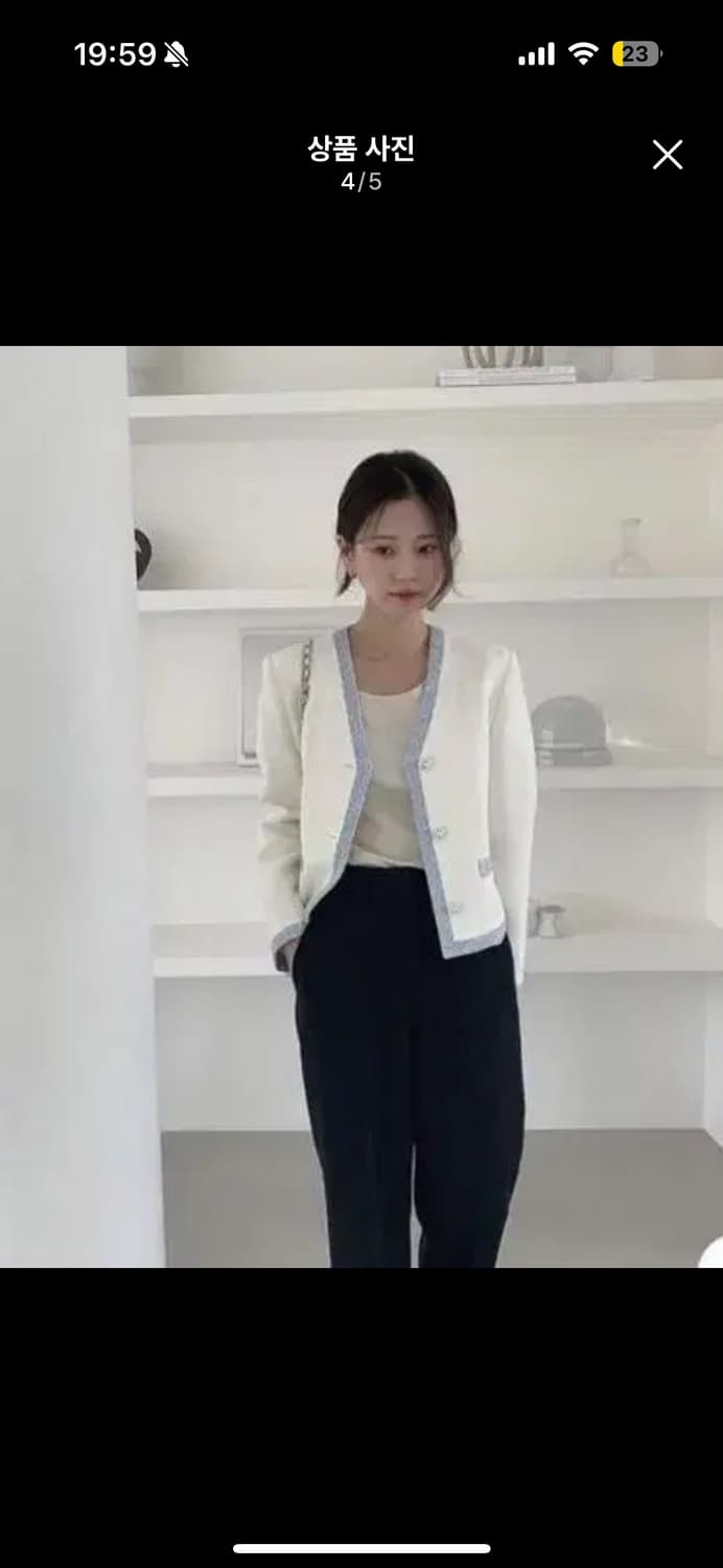 (택o) 가내스라 자체제작 넌스 트위드 자켓 s사이즈  상품이미지4