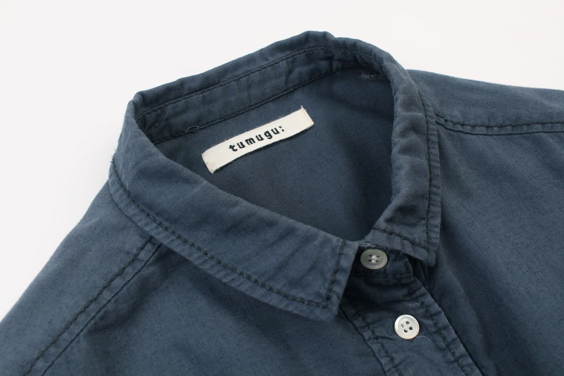 TUMUGU: Washed Wide Frill Shirt  상품이미지3